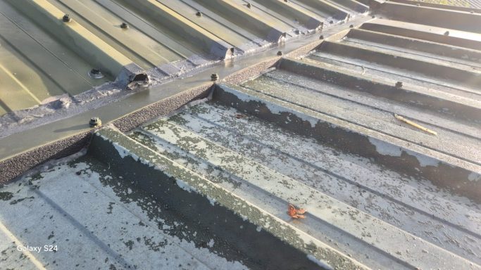 Temporary leak repair works with foam fillers and liquid plastic applied to joins