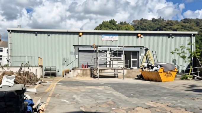New roof painting and cladding installation on commercial property