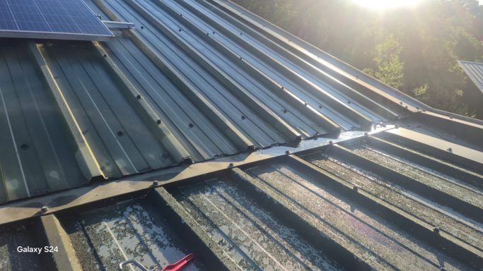 Temporary leak repair works with foam fillers and liquid plastic applied to joins